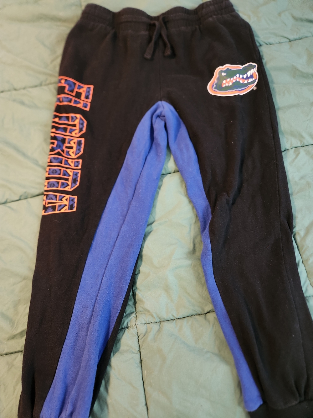 Stadium Athletics Black Joggers with Royal Blue Side Panels